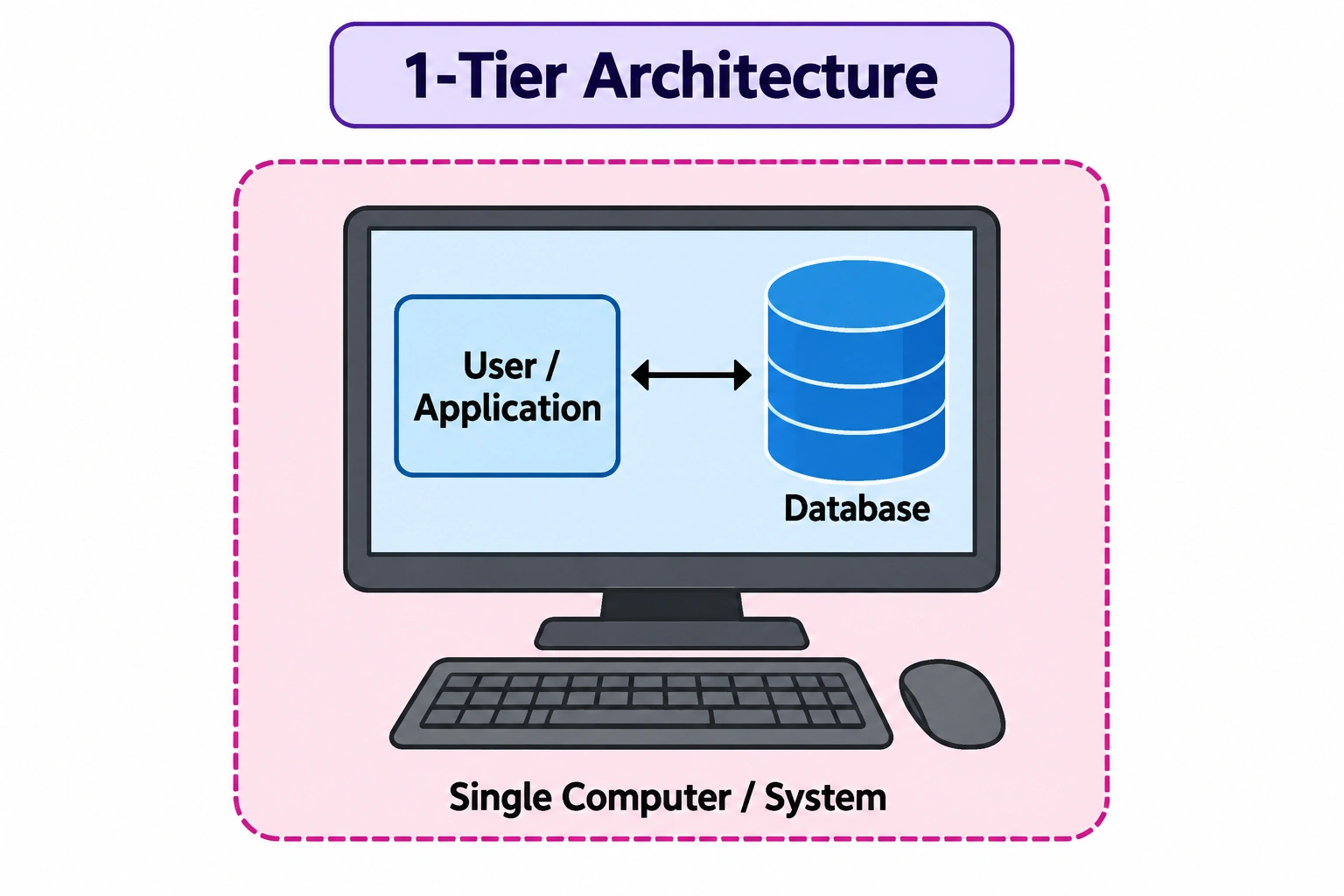 1-Tier Architecture in Hindi – 1-टियर आर्किटेक्चर